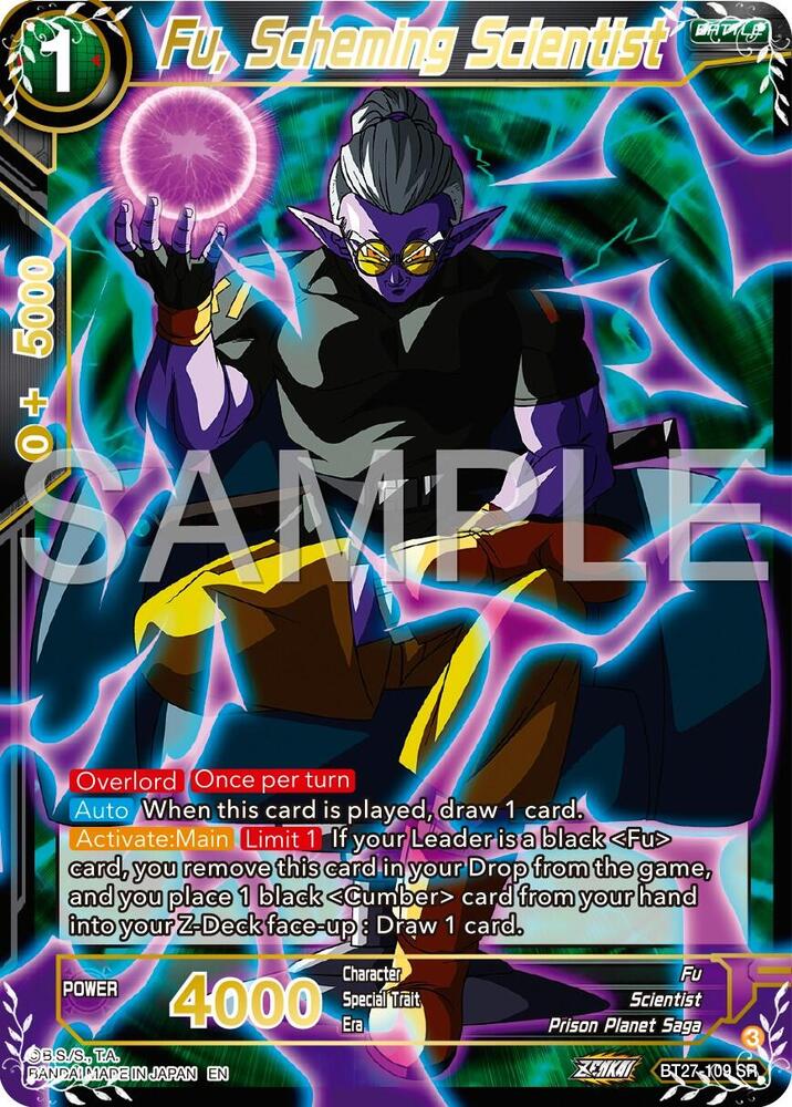 Fu Scheming Scientist BT27-109 History of Z Dragonball Super card