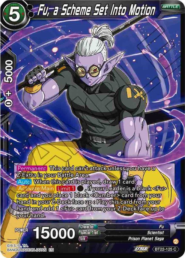Fu a Scheme Set Into Motion BT22-125 Critical Blow Dragonball Super card