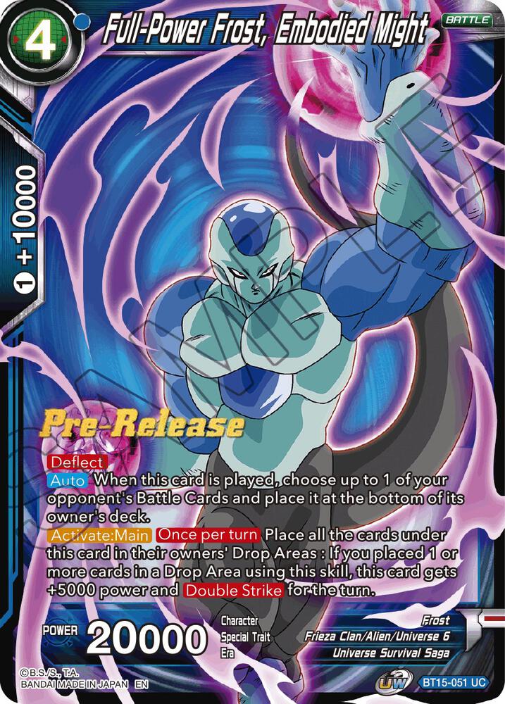 Full Power Frost Embodied Might BT15-051 Saiyan Showdown Pre-Release Cards Dragonball Super card