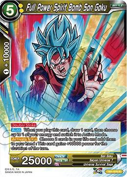 Full Power Spirit Bomb Son Goku Shatterfoil TB1-075 Draft Box 04 - Dragon Brawl Dragonball Super card