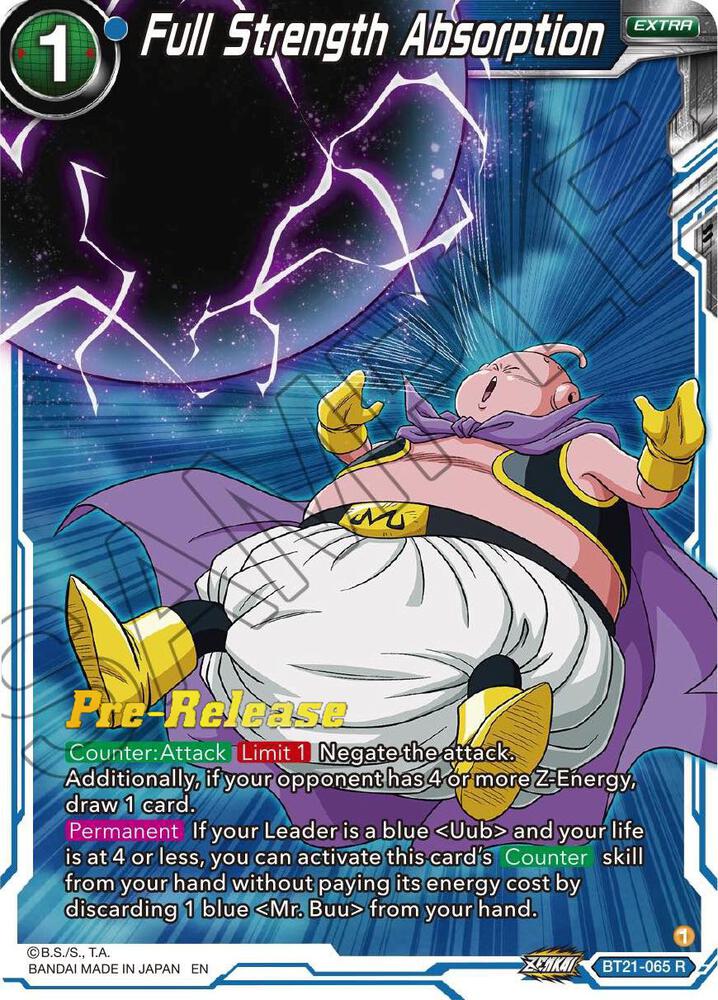 Full Strength Absorption BT21-065 Wild Resurgence Pre-Release Cards Dragonball Super card