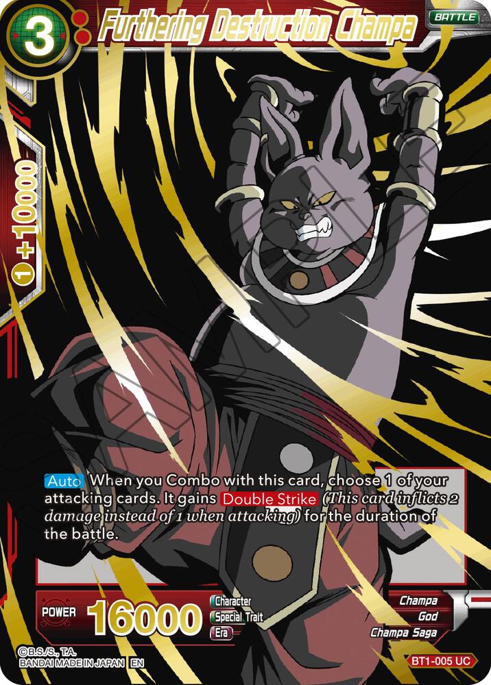 Furthering Destruction Champa Alternate Art Foil BT1-005 Special Anniversary Set 2021 Dragonball Super card