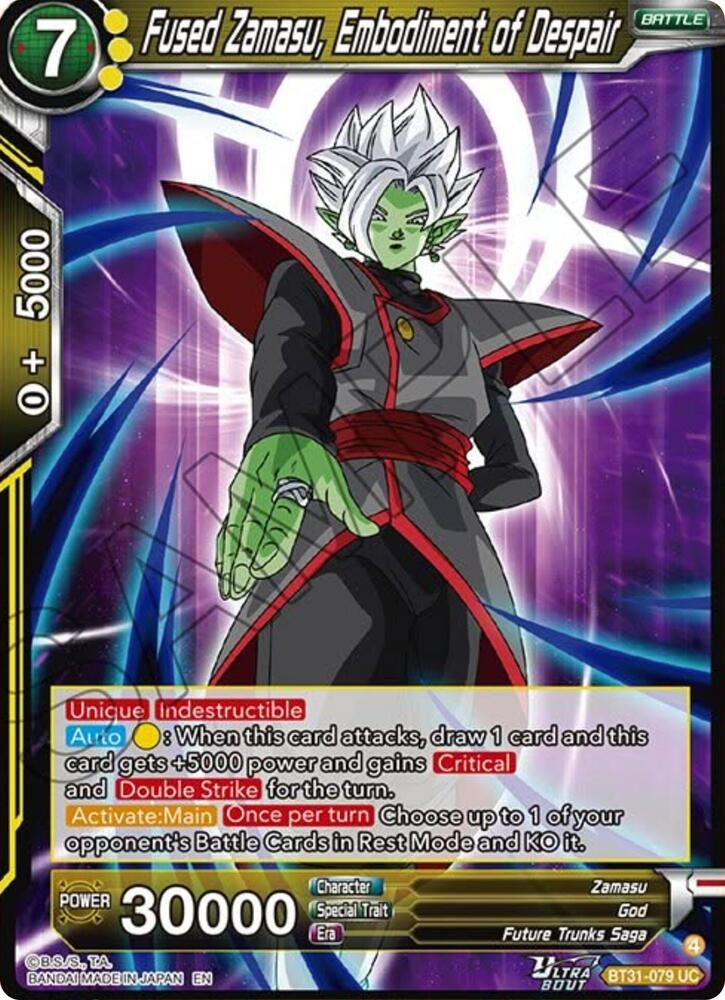Fused Zamasu Embodiment of Despair BT31-079 Impact Beyond Dimensions Dragonball Super card