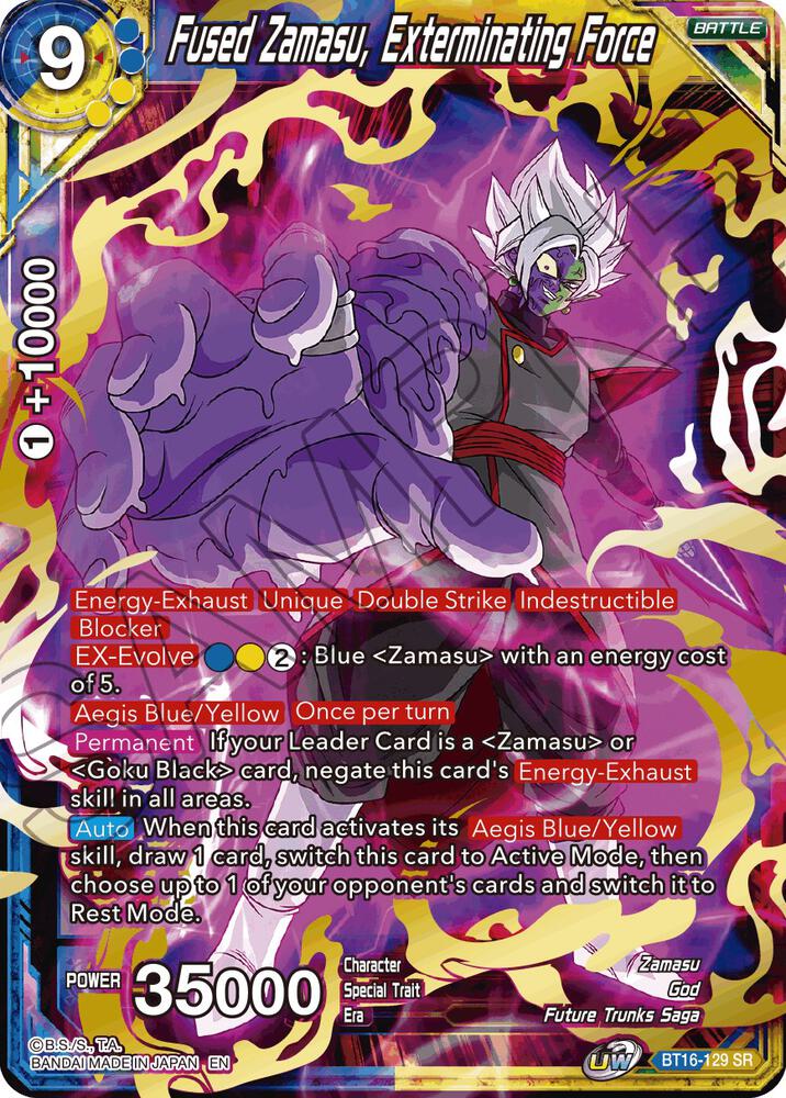 Fused Zamasu Exterminating Force BT16-129 Realm of the Gods Dragonball Super card