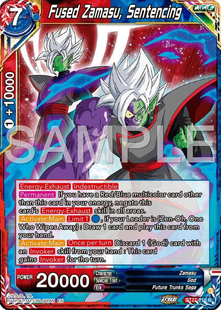 Fused Zamasu Sentencing BT27-116 History of Z Dragonball Super card