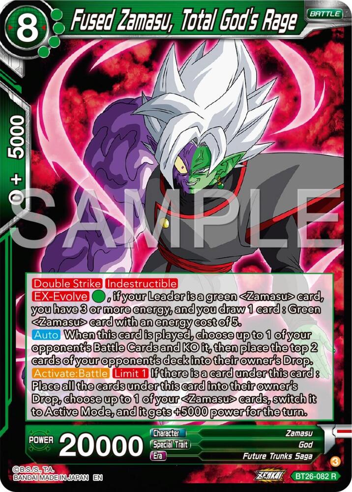 Fused Zamasu Total Gods Rage Foil BT26-082 Ultimate Advent Dragonball Super card
