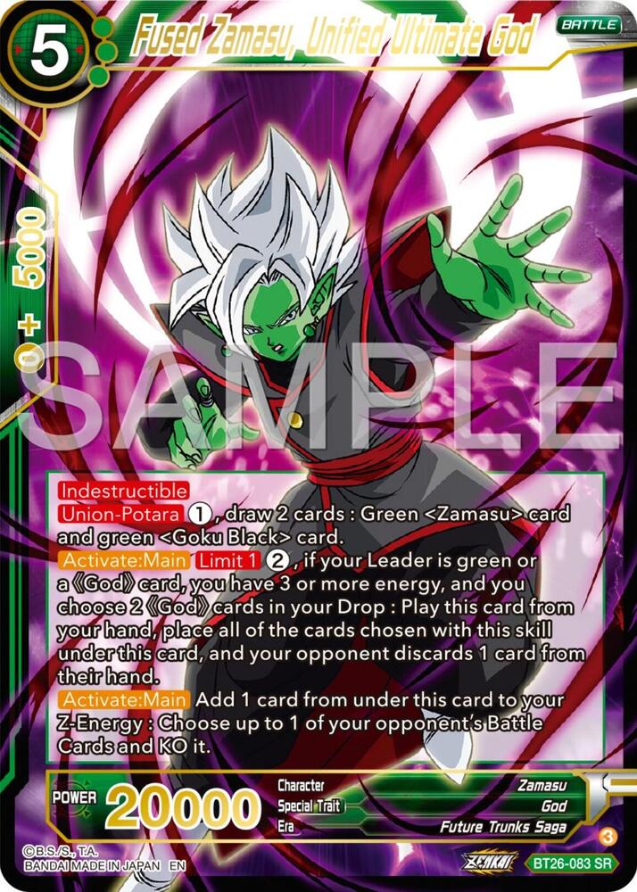Fused Zamasu Unified Ultimate God BT26-083 Ultimate Advent Dragonball Super card