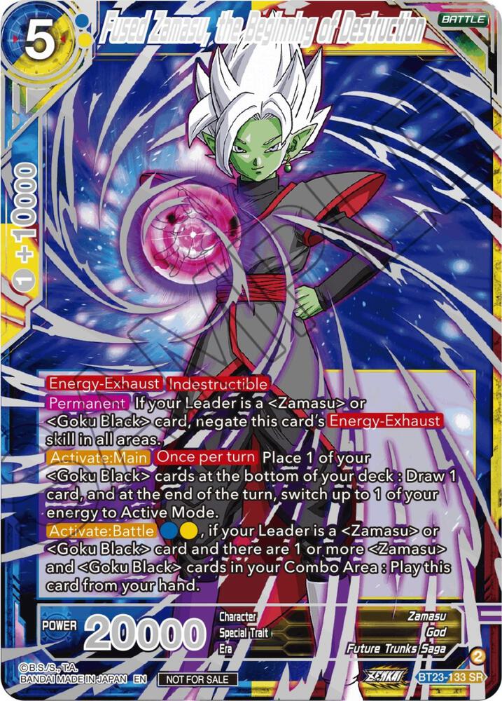 Fused Zamasu the Beginning of Destruction Championship 2023 Reward Alternate Art Card Set Holo BT23-133 Tournament Promotion Cards Dragonball Super card