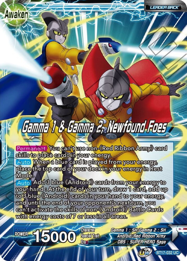 Gamma 1 and Gamma 2 Gamma 1 and Gamma 2 Newfound Foes Foil BT17-032 Ultimate Squad Dragonball Super card