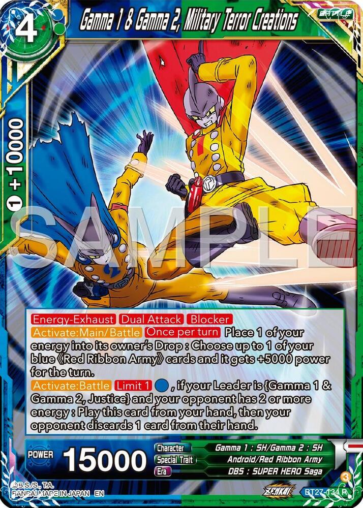 Gamna 1 and Gamma 2 Military Terror Creations BT27-134 History of Z Dragonball Super card