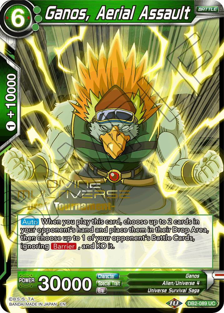 Ganos Aerial Assault Divine Multiverse Draft Tournament DB2-089 Tournament Promotion Cards Dragonball Super card