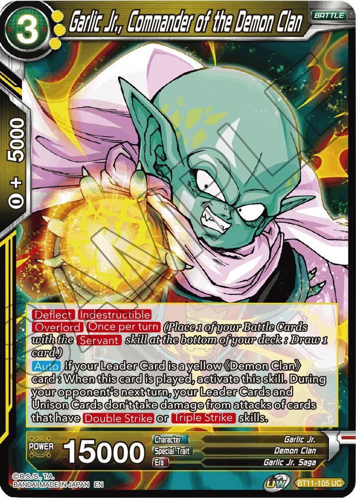 Garlic Jr Commander of the Demon Clan BT11-105 Vermilion Bloodline Dragonball Super card