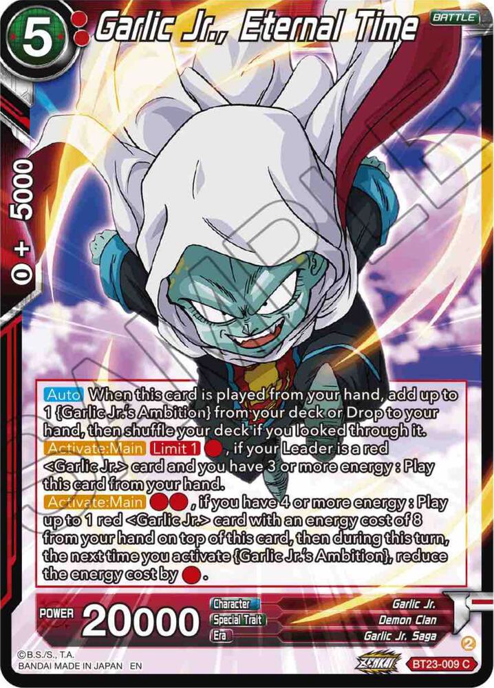 Garlic Jr Eternal Time Foil BT23-009 Perfect Combination Dragonball Super card