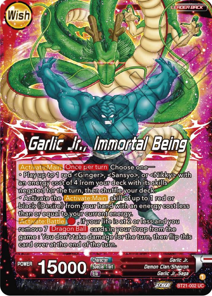Garlic Jr Garlic Jr Immortal Being Foil BT21-002 Wild Resurgence Dragonball Super card