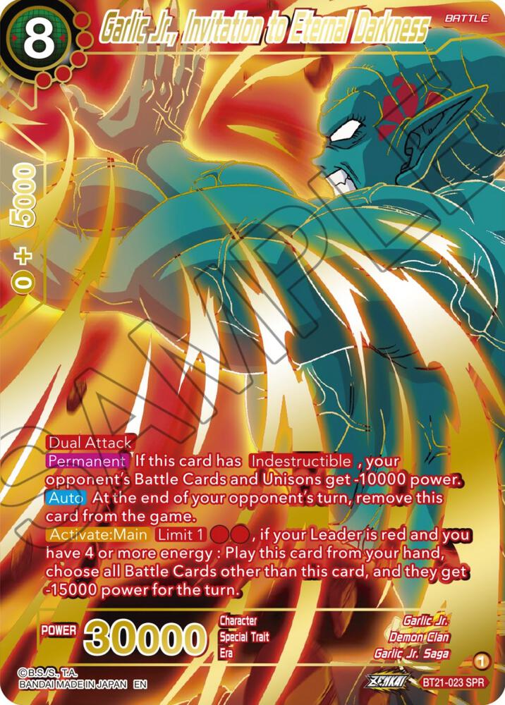Garlic Jr Invitation to Eternal Darkness SPR BT21-023 Wild Resurgence Dragonball Super card