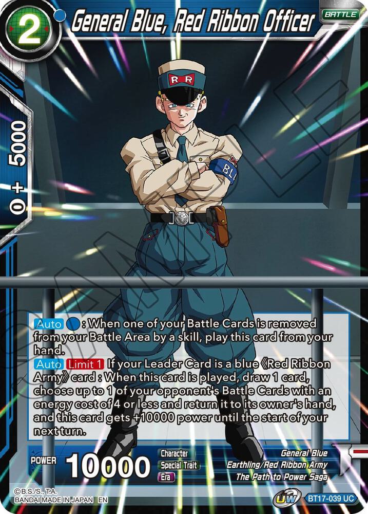 General Blue Red Ribbon Officer Foil BT17-039 Ultimate Squad Dragonball Super card