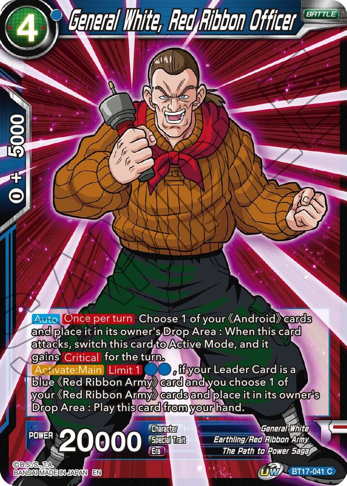 General White Red Ribbon Officer Foil BT17-041 Ultimate Squad Dragonball Super card
