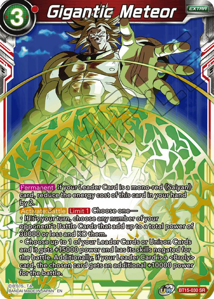 Gigantic Meteor BT15-030 Saiyan Showdown Dragonball Super card