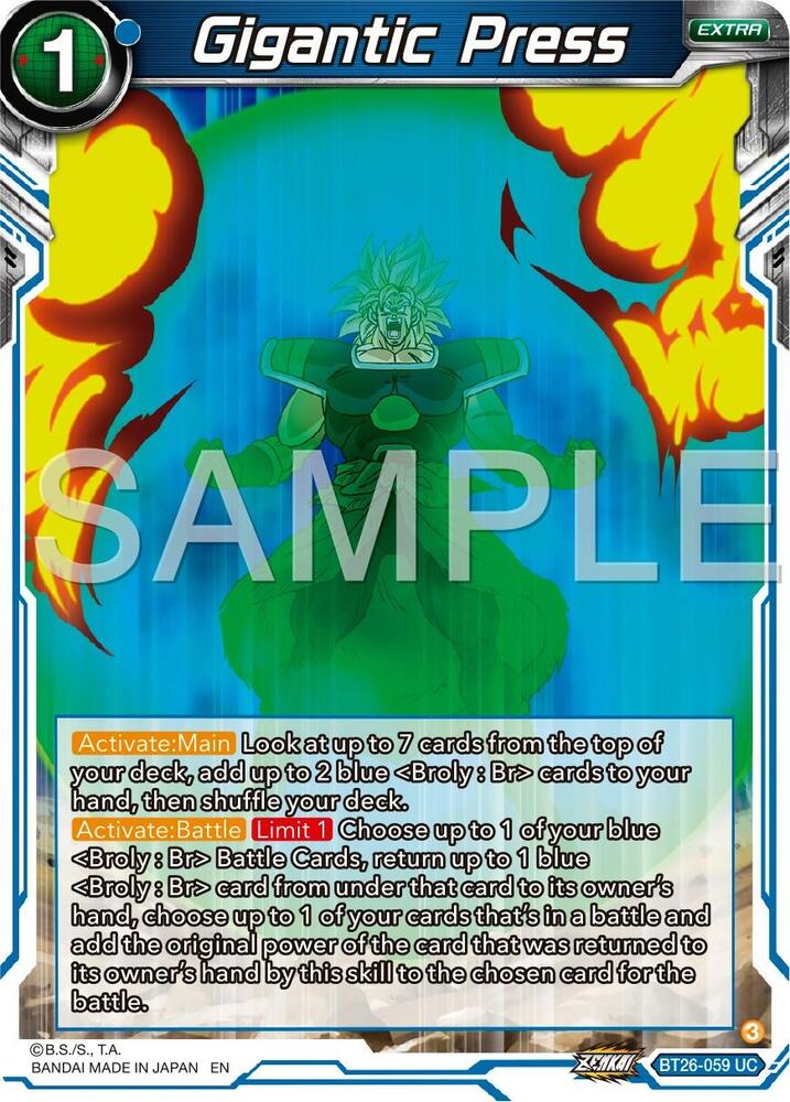 Gigantic Press BT26-059 Ultimate Advent Dragonball Super card