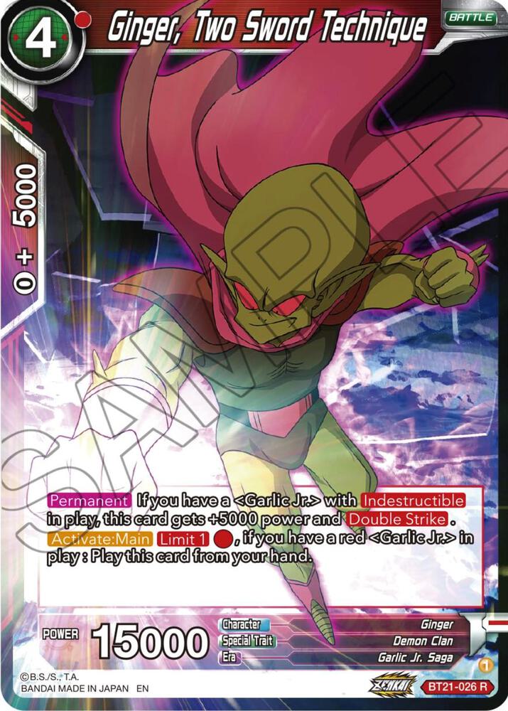 Ginger Two Sword Technique BT21-026 Wild Resurgence Dragonball Super card