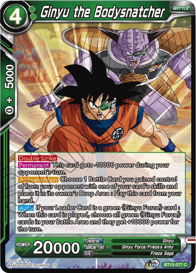 Ginyu the Bodysnatcher Foil BT10-077 Rise of the Unison Warrior Dragonball Super card