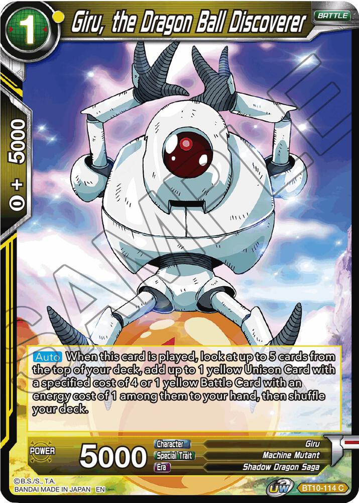 Giru the Dragon Ball Discoverer Foil BT10-114 Rise of the Unison Warrior Dragonball Super card