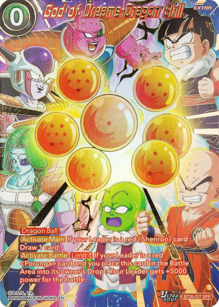 God of Dreams Dragon Ball SPR BT28-027 Prismatic Clash Dragonball Super card
