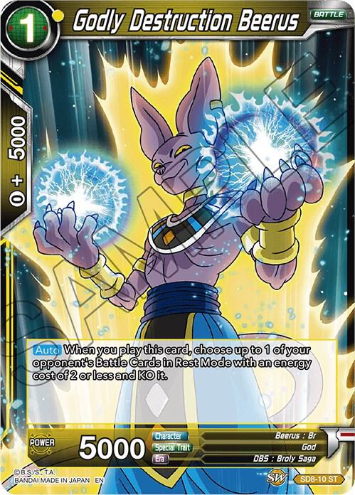 Godly Destruction Beerus Foil SD8-10 Destroyer Kings Dragonball Super card