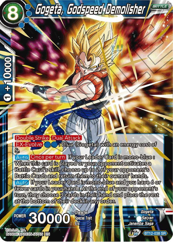Gogeta Godspeed Demolisher BT12-038 Vicious Rejuvenation Dragonball Super card