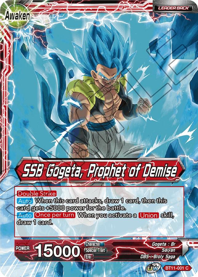Gogeta SSB Gogeta Prophet of Demise Foil BT11-001 Vermilion Bloodline Dragonball Super card