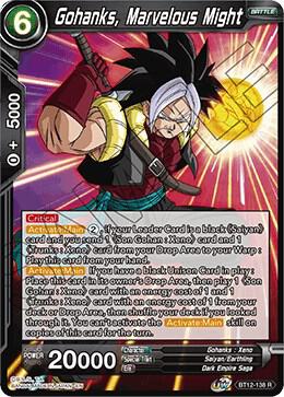 Gohanks Marvelous Might BT12-138 Vicious Rejuvenation Dragonball Super card