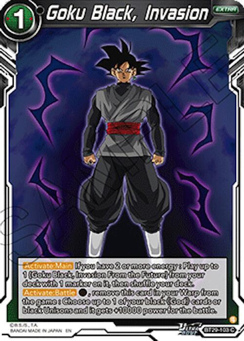 Goku Black Invasion BT29-103 Fearsome Rivals Dragonball Super card