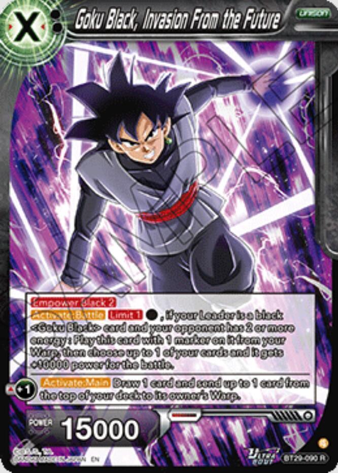 Goku Black Invasion From the Future BT29-090 Fearsome Rivals Dragonball Super card