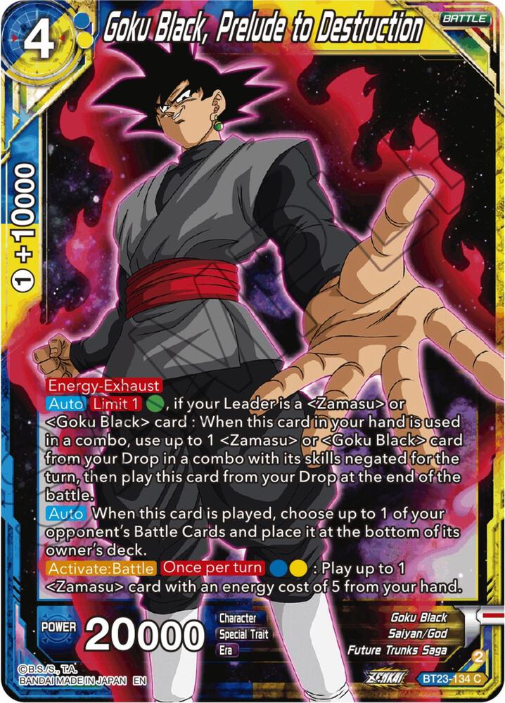 Goku Black Prelude to Destruction Foil BT23-134 Perfect Combination Dragonball Super card