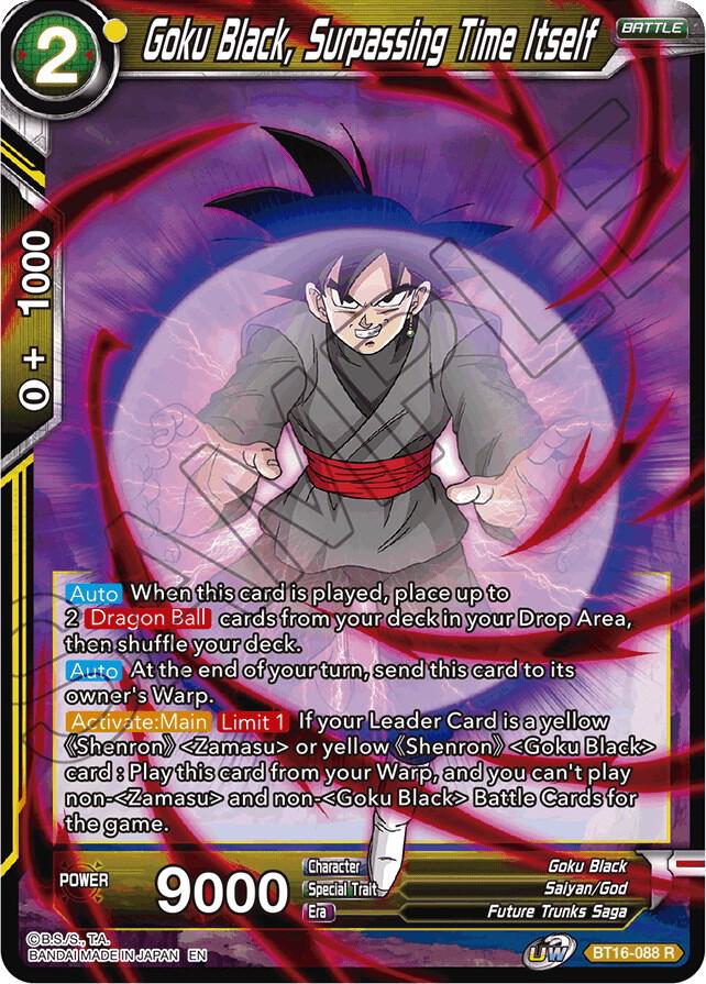 Goku Black Surpassing Time itself Foil BT16-088 Realm of the Gods Dragonball Super card