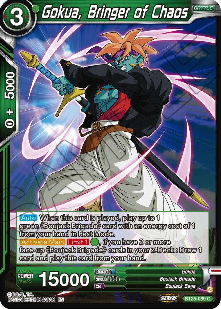 Gokua Bringer of Chaos BT25-089 Legend of the Dragon Balls Dragonball Super card