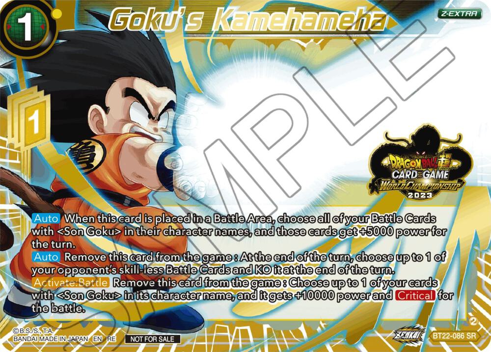 Gokus Kamehameha 2023 World Championship Z Extra Card Set BT22-086 Tournament Promotion Cards Dragonball Super card