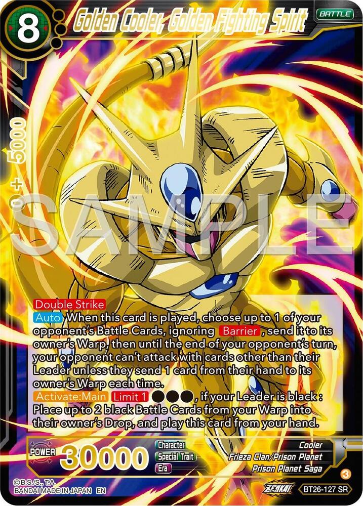 Golden Cooler Golden Fighting Spirit BT26-126 Ultimate Advent Dragonball Super card
