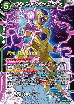 Golden Frieza Pinnacle of the Clan BT13-076 Supreme Rivalry Pre-Release Cards Dragonball Super card