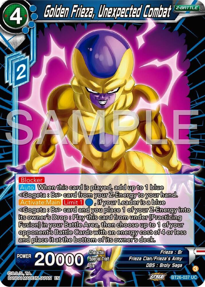 Golden Frieza Unexpected Combat BT26-037 Ultimate Advent Dragonball Super card