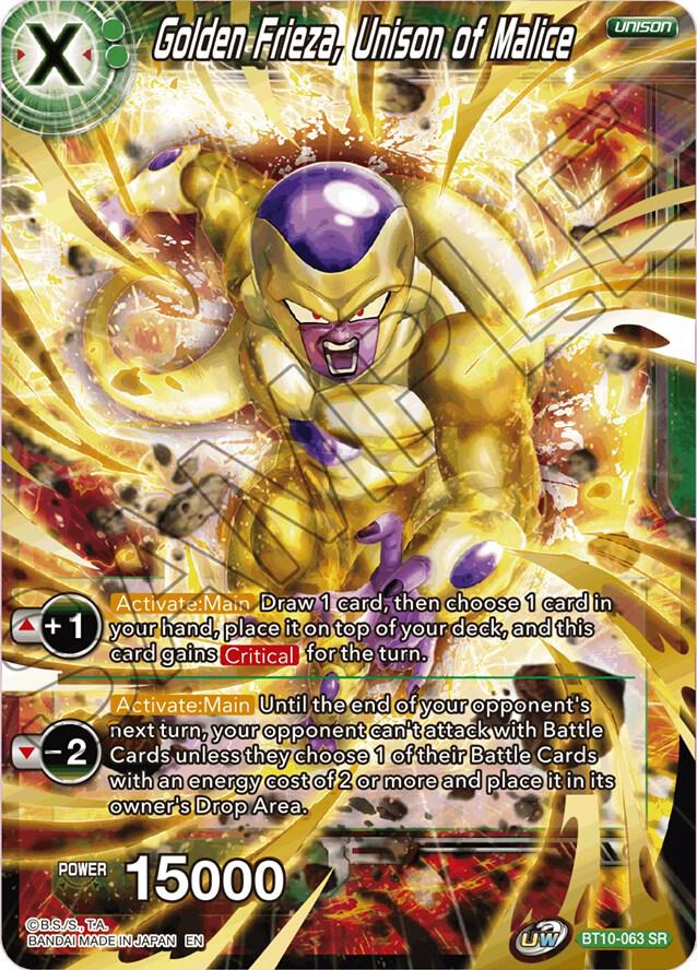 Golden Frieza Unison of Malice BT10-063 Rise of the Unison Warrior Dragonball Super card