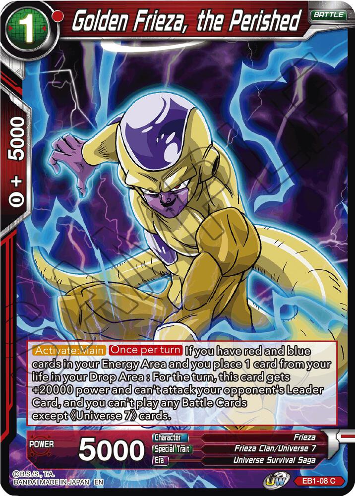 Golden Frieza the Perished Foil EB1-08 Battle Evolution Booster Dragonball Super card
