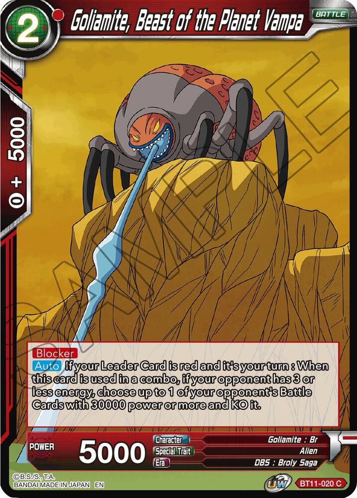 Goliamite Beast of the Planet Vampa Foil BT11-020 Vermilion Bloodline Dragonball Super card