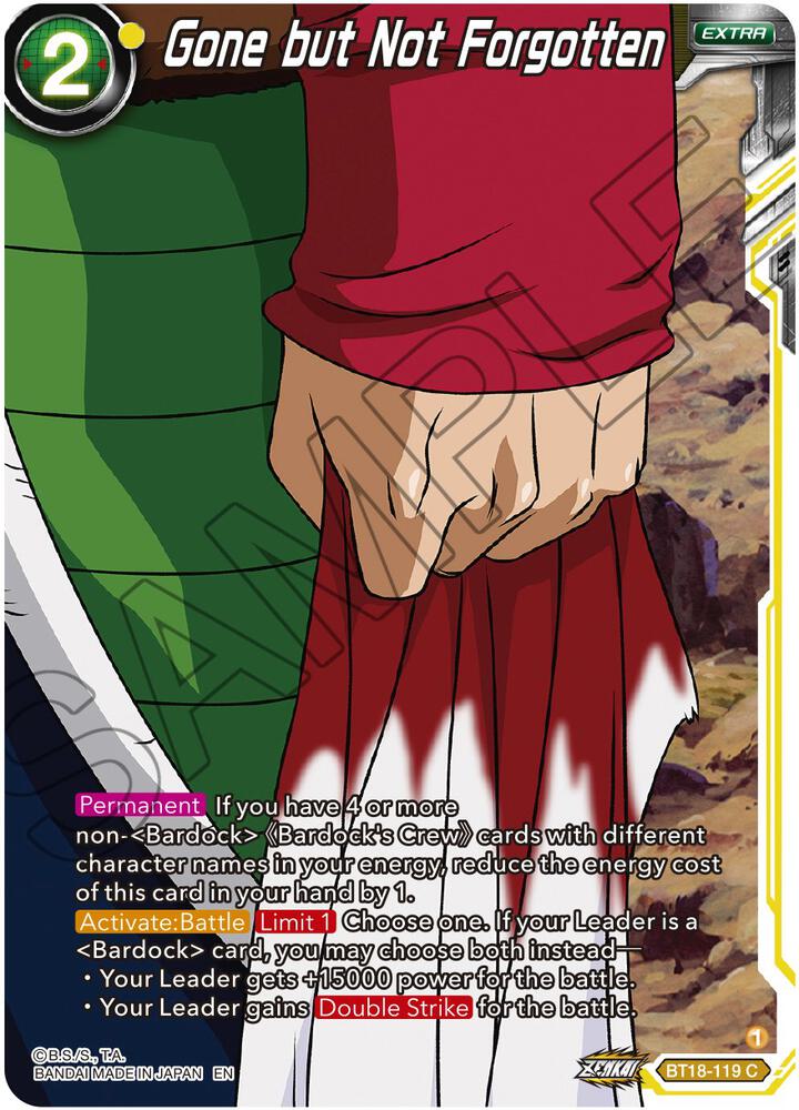 Gone but Not Forgotten BT18-119 Dawn of the Z-Legends Dragonball Super card