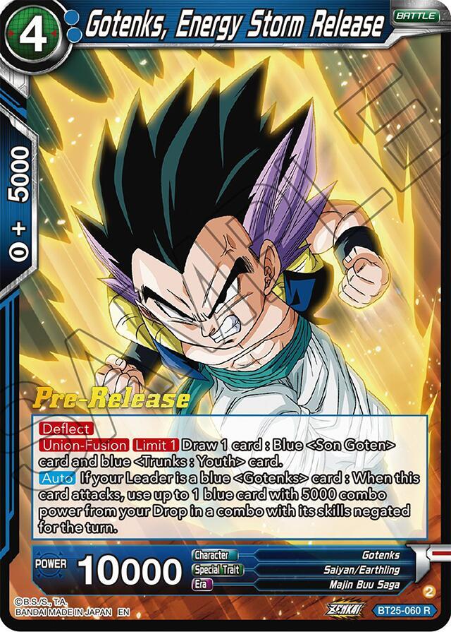 Gotenks Energy Storm Release BT25-060 Legend of the Dragon Balls Pre-Release Cards Dragonball Super card