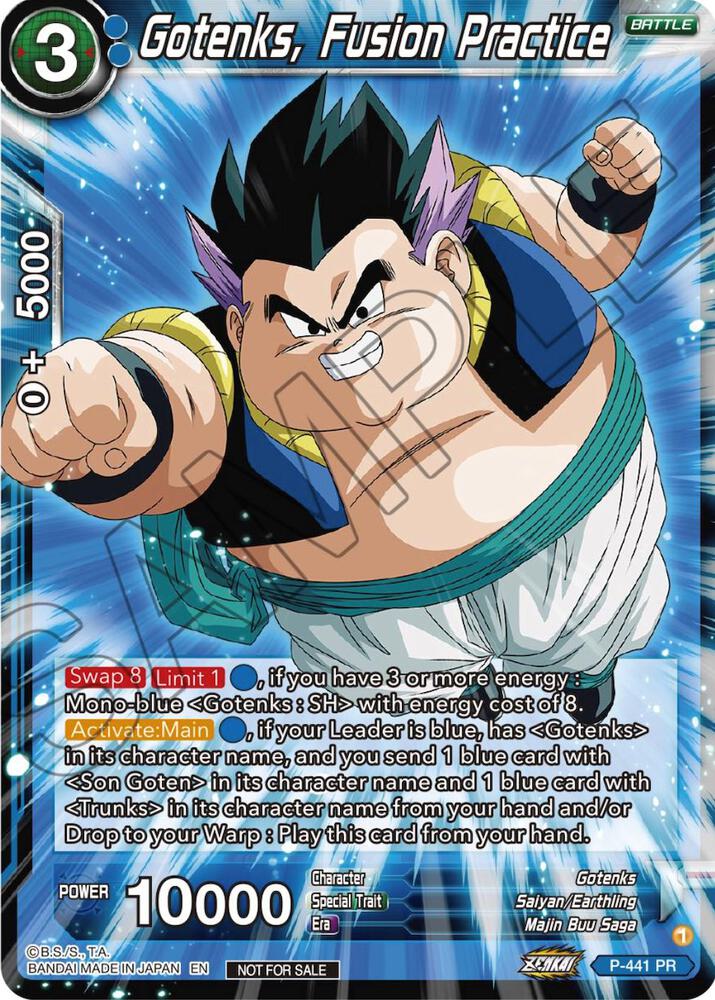 Gotenks Fusion Practice Zenkai Series Tournament Pack Vol2 P-441 Tournament Promotion Cards Dragonball Super card
