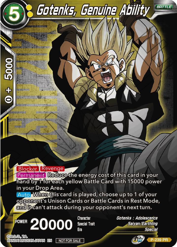 Gotenks Genuine Ability P-239 Promotion Cards Dragonball Super card
