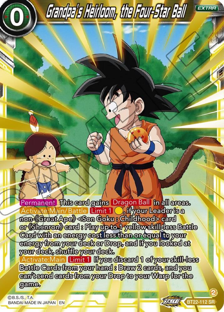 Grandpas Heirloom the Four Star Ball BT22-112 Critical Blow Dragonball Super card