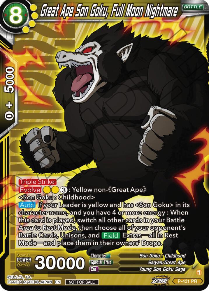 Great Ape Son Goku Full Moon Nightmare P-431 Promotion Cards Dragonball Super card