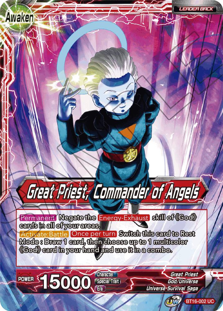 Great Priest Great Priest Commander of Angels Foil BT16-002 Realm of the Gods Dragonball Super card